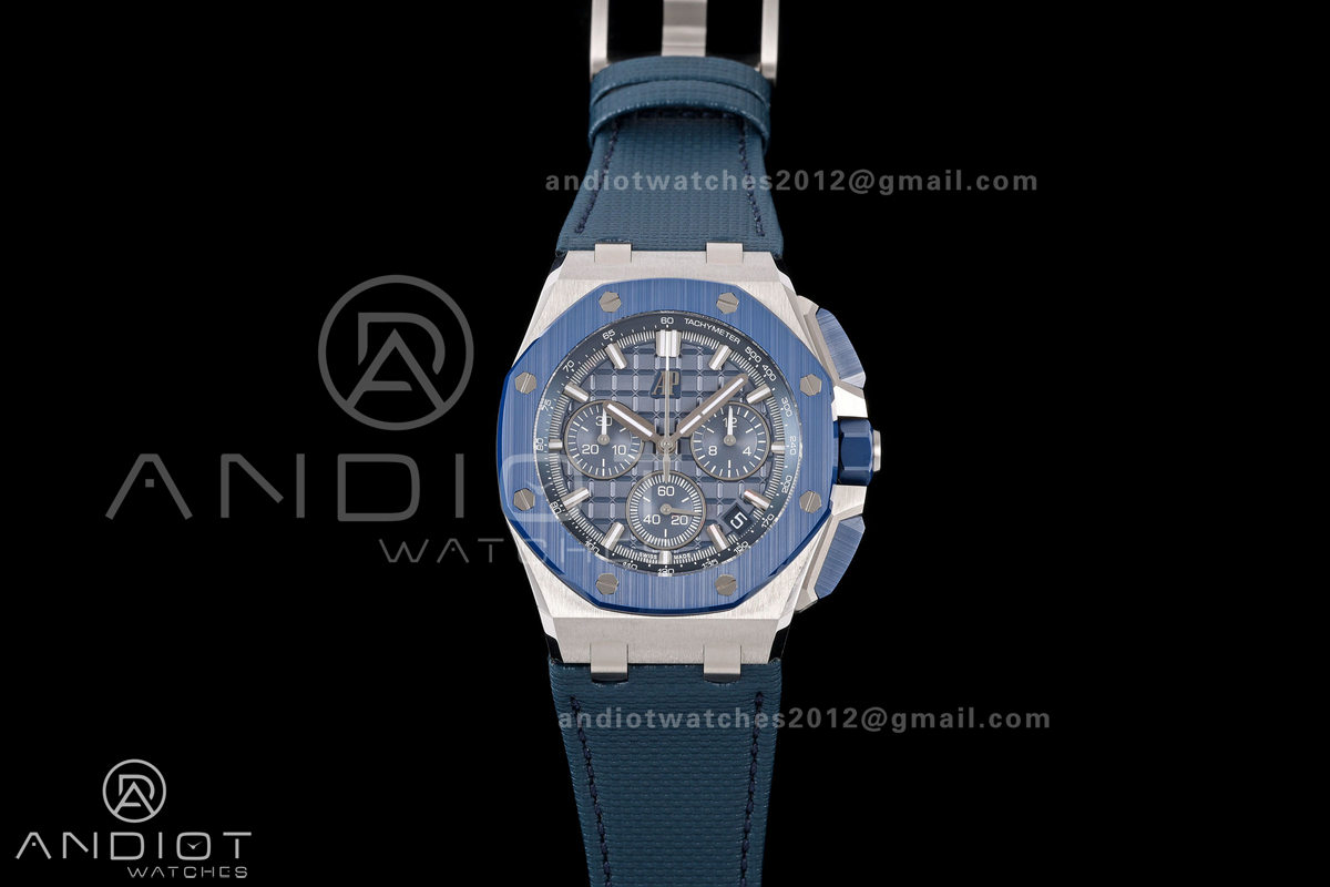 Royal Oak Offshore 26420so Bleu Nuit Nuage 50 DDF 1:1 Best Edition on Blue Calfskin Strap DD4401 Super Clone